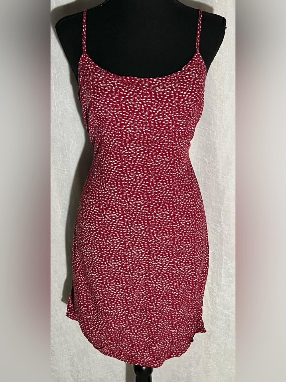 PacSun Red & white Printed Mini Slip Dress